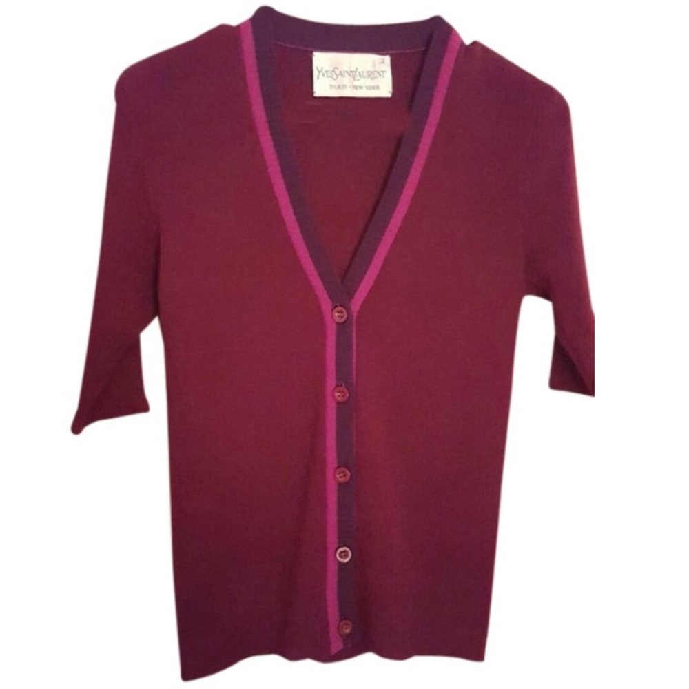 Saint Laurent  Purple Vintage Sweater Cardigan